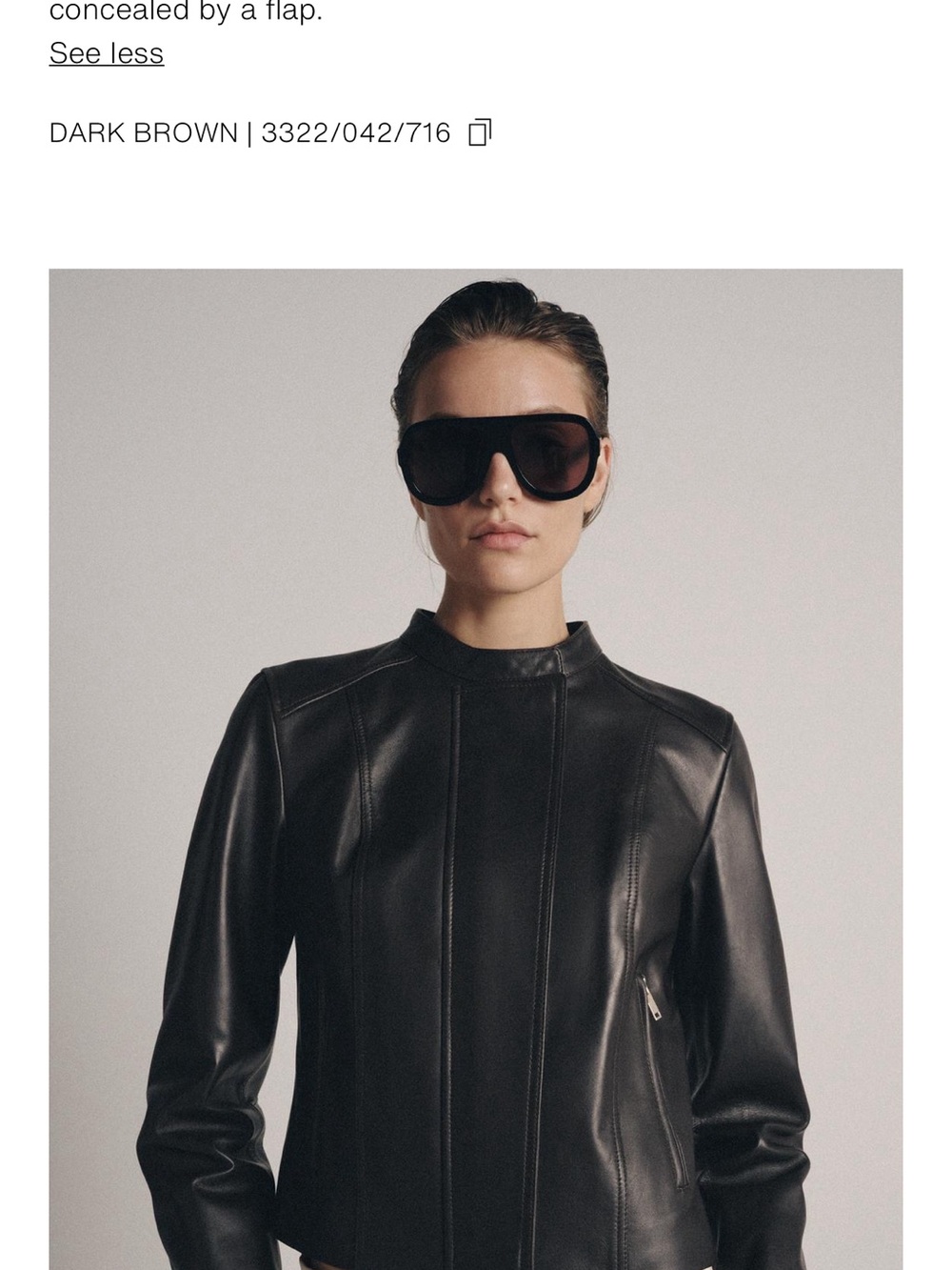 Zara Dark Brown Leather Jacket for Women